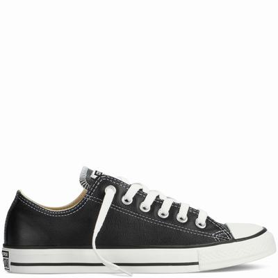 Converse Chuck Taylor All Star Leather - Naisten Tennarit - Mustat